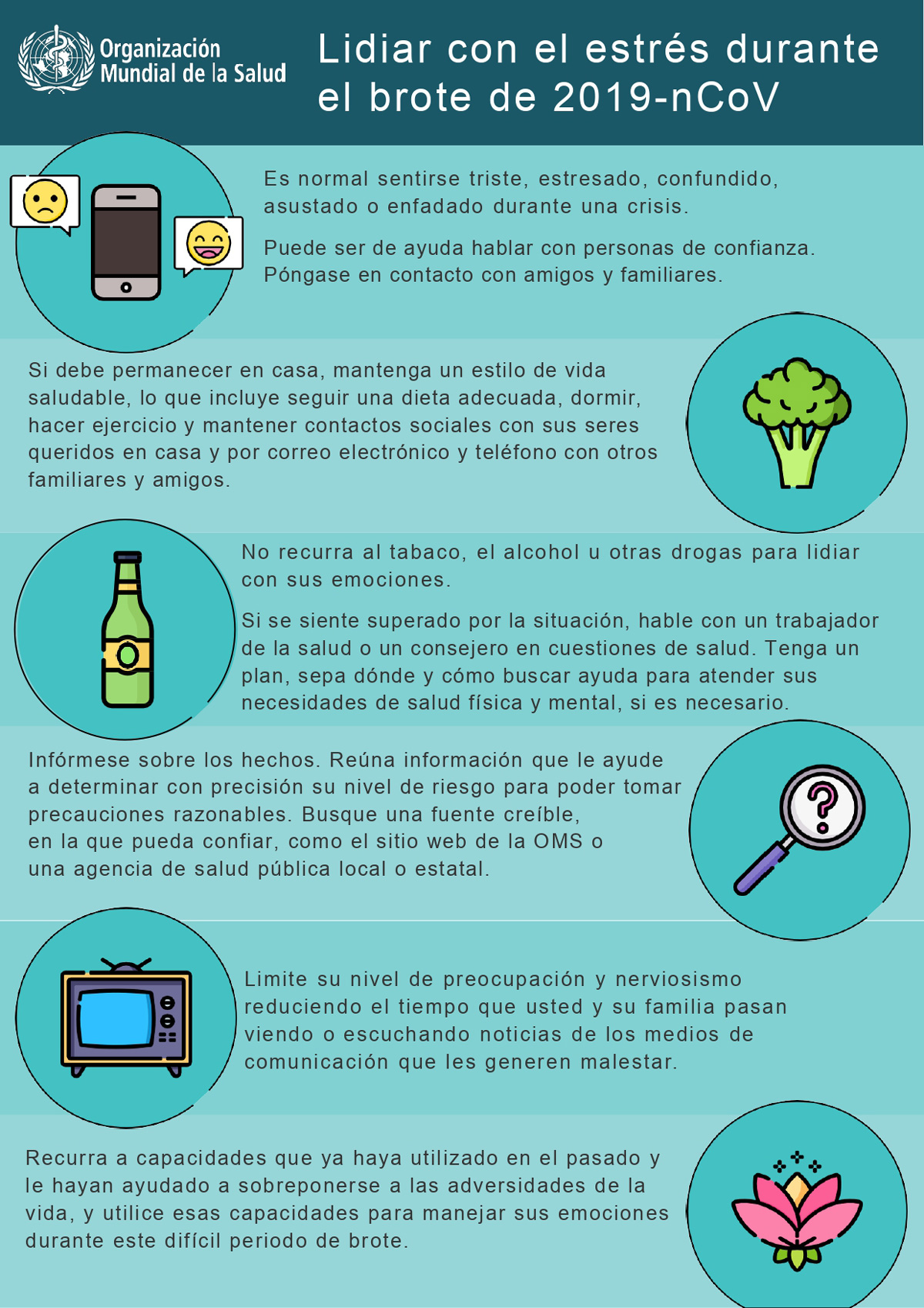 Consejos para afrontar el estrés producido por el COVID-19 Consejos para afrontar el estrés producido por el COVID-19