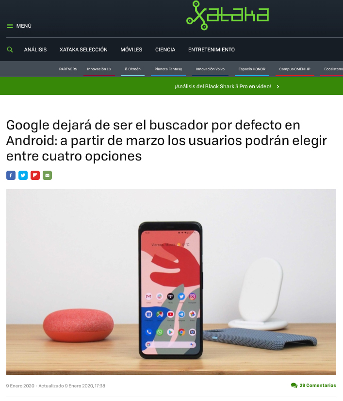 Google dejará de ser el buscador por defecto en Android google buscador android