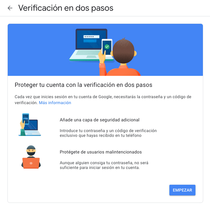 Verificación en dos pasos