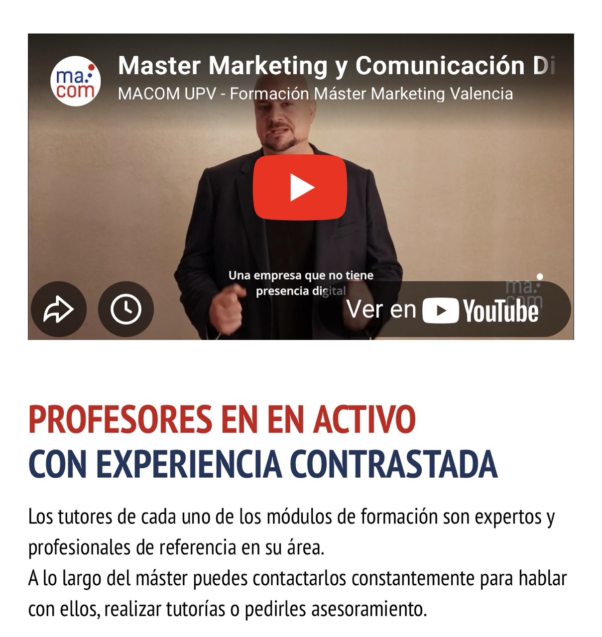 Marketing teaching at UPV
